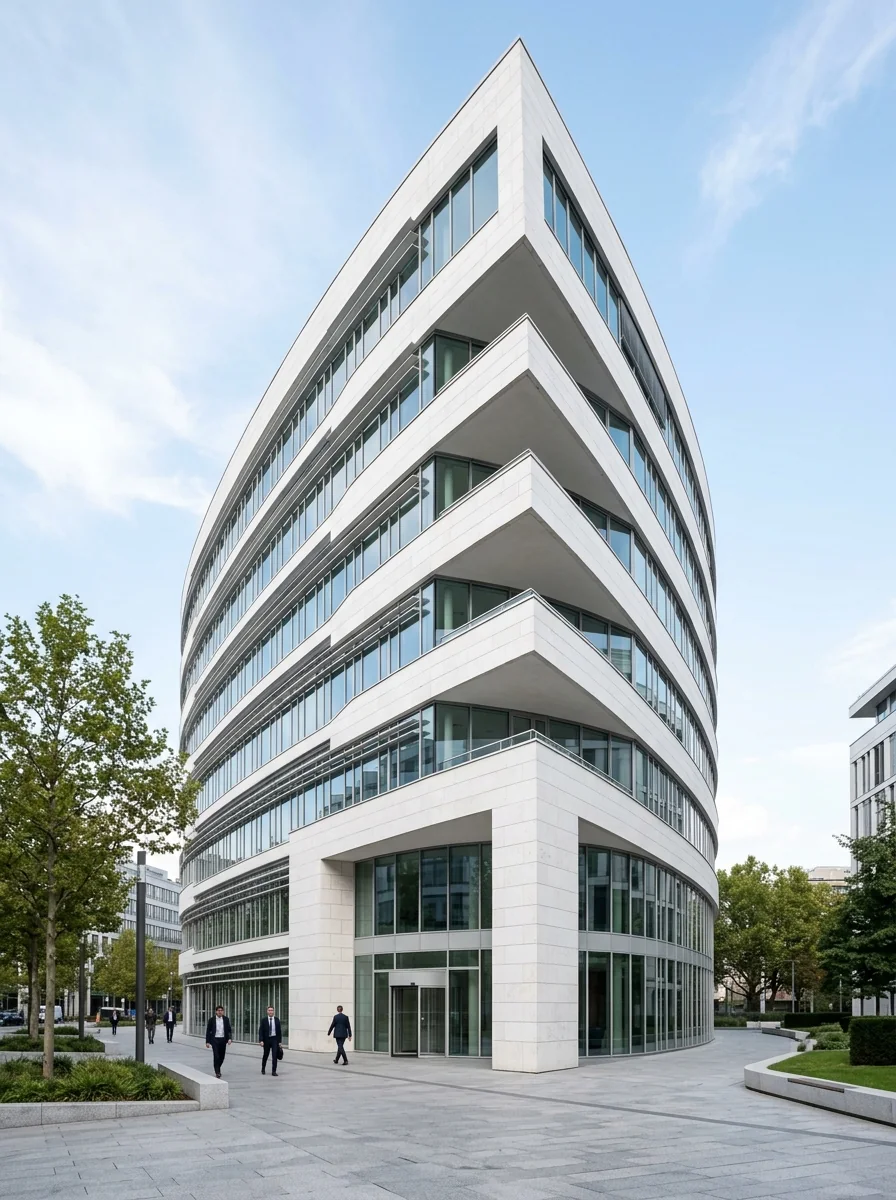Modern architectural colonnade and structure